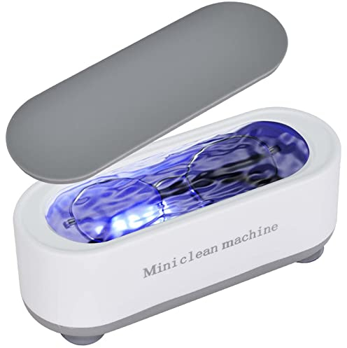 Jinlaili Limpiador Ultrasónico, 47KHz Alta Frecuencia Máquina de Ultrasónico Profesional, 350ml Dispositivo de Limpieza y Cuidados Ultrasonido Portátil, para Gafas, Joyas, Relojes, Monedas (Blanco)