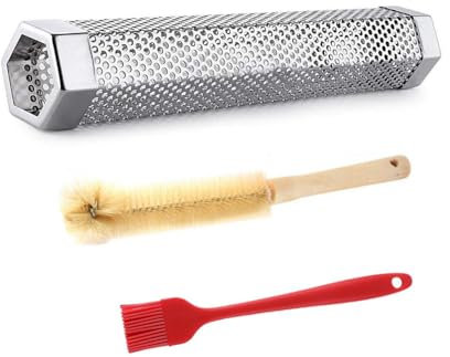 Tubo ahumador de pellets, tubo ahumador de acero inoxidable, para barbacoa de gas eléctrica y de carbón, tubo hexagonal para cualquier parrilla de carbón