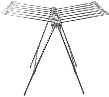 Appendiabiti pieghevole in acciaio inox per asciugare i vestiti e portasciugamani Stand Organizer multifunzionale