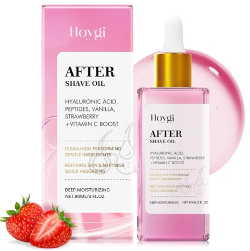 After Shave Oil,Fresa Después de un Aceite de Afeitar Mujeres,Aceite After Shave de Fresa y Vainilla para Mujeres,Aceite After Shave Women Calmante e Hidratante,Perfecto para Piel Sensible