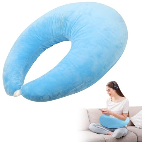 LOMUG Cuscino ergonomico per il collo adulti, per momenti creativi, cuscino di supporto all'uncinetto, cuscino ergonomico per braccio da gioco, leggero, portatile, allevia la tensione (blu)