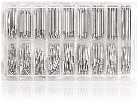 Tiges de liaison en acier inoxydable pour bracelets de montre - 8 à 25 mm - Outils de réparation - Assortiment de broches à ressort en acier inoxydable pour bracelets de remorque