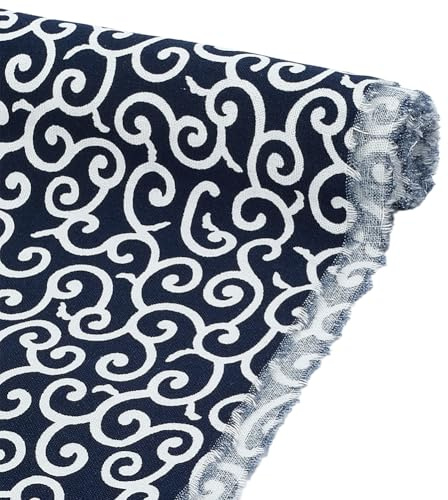 FINGERINSPIRE Tela japonesa de algodón de 1,48 x 1 m, tela estampada con nubes negras, estilo japonés, tela impresa tradicional japonesa, retazos de costura para costura, acolchado, bolsa de ropa