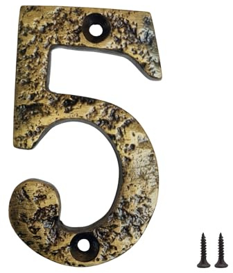 Numero Civico Esterno in Metallo con Viti – Numeri Civici da Esterno Resistenti, Targhetta per Casa e Portone, Numeri Civici Esterni Design Vintage 5
