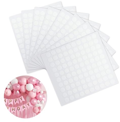 Lot de 800 Pastilles Adhésives Double Face, Autocollant Double Face 10mm Transparent, Rond Adhésif Amovible Ruban Sans Trace pour Décorations de Fête, Bricolage, Maison, Point de Colle Sans Trace