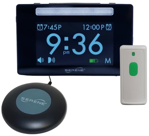 Sereonic SRN-CA360Q-KIT Serene Innovations Central Alert Alarm Clock Receiver Doorbell & Bed Shaker Kit