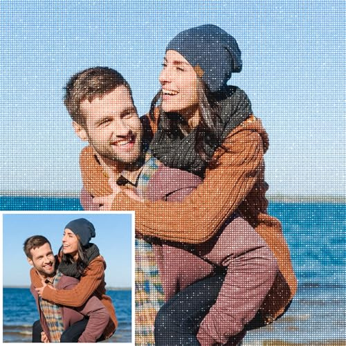 JIOJOG Diamond Painting Personalizzato, 5D DIY Pittura Personalizzata Con Foto Kit Completo, Diamond Paintings Adulti Per La Decorazione Di Arte Domestica, 30x30cm