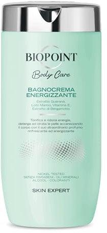 Biopoint - Bagno Crema Idratante, Detergente Doccia ad Azione Tonificante e Idratante, Dona Freschezza e Tono per una Pelle Morbida e Idratata, 400 ml
