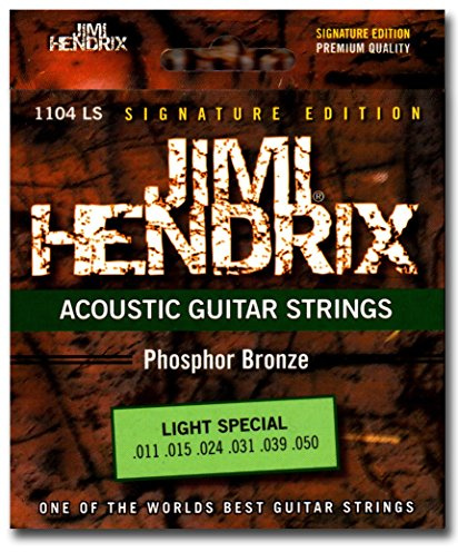 Phosphor Bronze Light Special Saiten Satz für Westerngitarre 011-050 - Premium Qualität - Signature Edition Jimi Hendrix 1104LS für Akustikgitarre (Light)