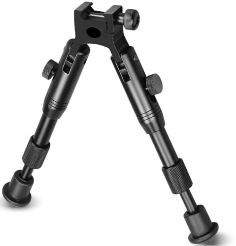 Support Bipod, 14,5 à 16,3 cm, KEENZO Léger Bipied, Support à Ressort Réglable avec Adaptateur à Barillet Universel, Rail élingue Goujon Pivotant pour Rail Picatinny de 20 mm