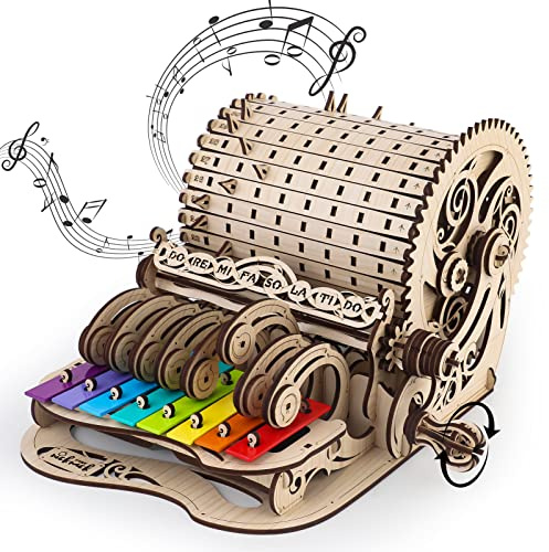 nicknack 3D Wooden Puzzles Model Kits for Adults Piano Mechanical Music Box Model Wooden Xylophone Toy