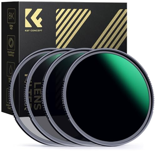 K&F CONCEPT 95mm ND4 ND8 ND64 ND1000 Fixed Lens Filters Kit-Optical Glass Neutral Density Lens Filter with 28 Multi-Coated (Nano-X Series)