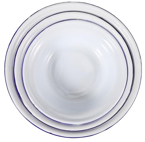 Holibanna 3pezzi Ciotola Smaltata Vintage Ciotola Per Zuppa Smaltata Piccola Multiuso Per Servire Frutta Snack Dessert e Altri Alimenti