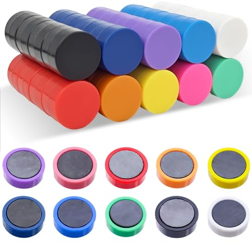 NINGYER 80 Pezzi Calamite per Lavagna Magnetica, 20mm Calamite Frigo, Magneti Colorati per Lavagna/Pinnatrice/Lavagna/Classe/Ufficio/Foto/Frigorifero (10 Colori)