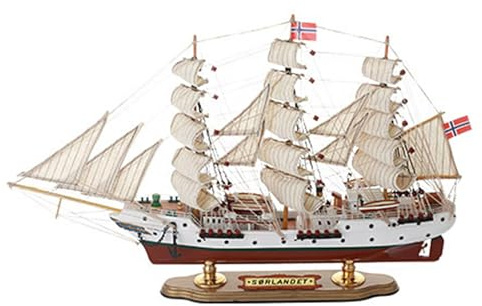 LumaTide modellfartyg – handgjord vintage segelbåtsdekor, premium träskepp med äkta tygsegel för hemmakontor nautisk display