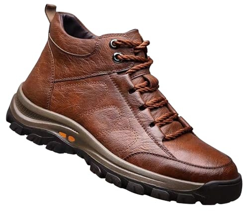 Scarpe invernali da uomo, imbottite, imbottite, in pelle, calde, invernali, invernali, trekking, trekking, scarpe da trekking, marrone, 42 EU