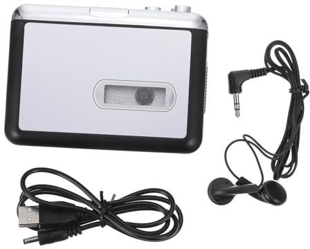 Sewroro Lettore Musicale a Cassette USB Portatile, Convertitore da Cassetta a Mp3 Inversione Automatica, Dispositivo in Metallo Stabile per Digitalizzazione Audio senza Batteria,
