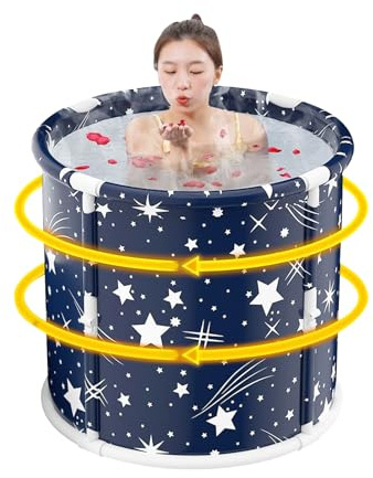 Vasca Da Bagno Portatile - Secchio Da Bagno Pieghevole Per Adulti Doccia | Vasca Da Bagno di Ghiaccio Bagno Caldo Rilassamento Viaggi All'aperto Salvaspazio Accessori Spa Per Balcone Terrazza
