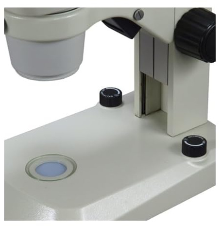 microscopio Microscopio stereoscopico binoculare professionale 10X con zoom e sistema di illuminazione a doppio LED, for laboratorio digitale