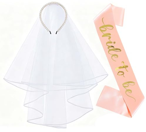 Bride to Be Sash and Hen Do Veil Hen Party Accessories for Bachelorette Parties Weddings Hen do Decorations Bride to Be Gifts Rose Gold