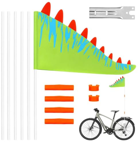 Cykelvimpel, 165 cm barncykelflagga, justerbar cykelflagga säkerhetsflagga med hållare, polis cykelflagga cykel vimpel barncykelflagga, grön