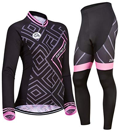 Women's Breathable Cycling Jersey Set Long Sleeve Bicycle Shirt Jacket 3D Gel Padded Bike Pants Clothing Quick Dry Reflevtive UV Protective