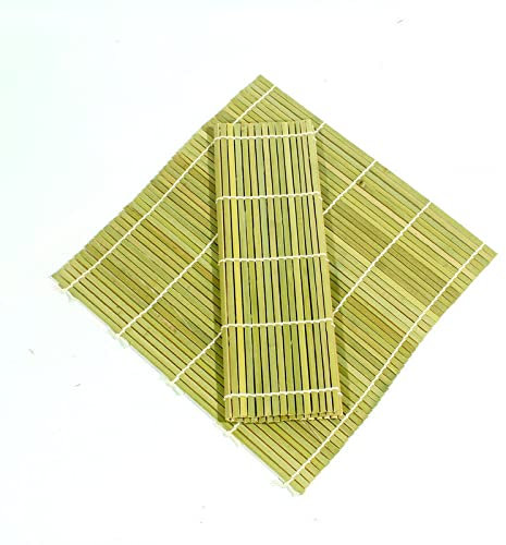 CENPEK 2 Pack Bamboo Sushi Mat Sushi Roller Bamboo Sushi Rolling Mat Maker 9.5 inch Square