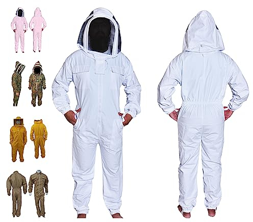 REWON Imkeranzug Baumwolle, Berufsbienenanzug Mann Frauen, Imkerei Anzug mit schickem Hut und Schleier, Imkerkostüm Imkerjacke Imkerschutzkleidung für professionelle Imker