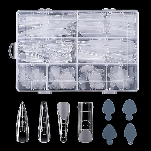 Duale Nagelformen, 288 Stück Gel-Nagelverlängerungsform, Nagelverlängerungsspitzen, vollständige Abdeckung, Acryl-Nagelformen, Nagelkunst-Maniküre-Werkzeuge