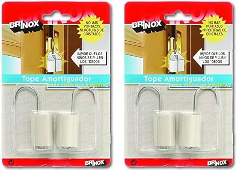 Brinox B78300B - Amortiguador para puertas y ventanas, 7 x 4,4 x 4,2 cm, color blanco (Paquete de 2)