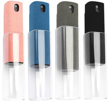 Pulitore schermo a 4 pezzi, multifunzione all-in-one, pratico flacone spray vuoto, strumento di pulizia riutilizzabile, adatto per telefoni cellulari, tablet, ecc.