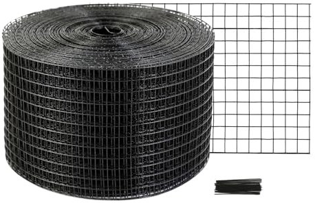 VEVOR Rouleau Grille Protection Panneaux Solaires 20,3 cm x 30,5 m Kit Treillis Anti-Oiseau 50 Attaches et Revêtement en PVC Antirouille Maille Métallique 12,7 mm pour Empercher Créatures Écureuils