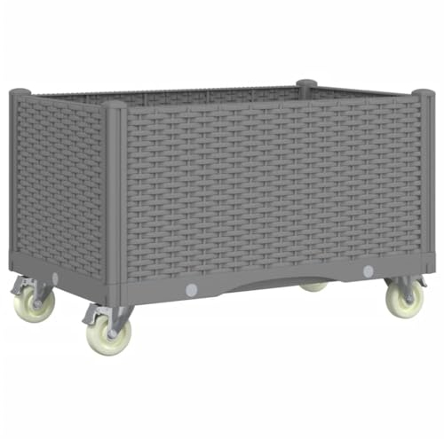 vidaXL Odlingslåda med spaljé ljusgrå 80x50x54 cm PP, hög odlingslåda, odlingskruka, blomkrukor, höga odlingslådor, odlingskrukor, blomkruka