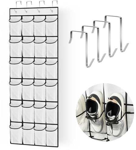 AUAUY Organizer über der Tür für Schuhe, Hängend Aufbewahrungstasche mit 24 Taschen, Schuhaufbewahrung Hängend, Multifunktionale Hängeorganizer für Schlafzimmer Wohnzimmer Badezimmer