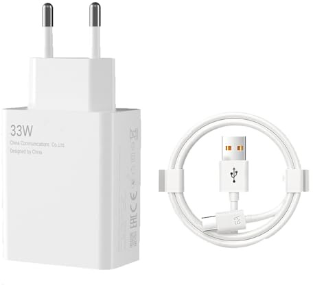 Okaywork 33W för Xiaomi snabbladdare med 2 m USB C-kabel, snabbladdaradapter laddare för Xiaomi 11 Lite/Mi 11i/10T Lite/Mi 10T Pro/Mi 10T/Redmi Note 13 5G 12S 11 11S 10 Pro etc