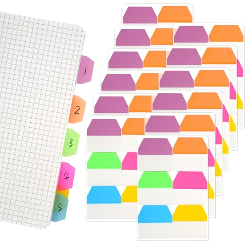 Sticky Notes Small Sticky Notes 1440 Sheets Staple Strips Page Marker Self-Adhesive Sticky Notes Transparent Practical Book Tabs Page Marker for Stationery Aesthetic Studying Office 6 Colours