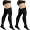TUONYIS 2 Pairs Large Size Thigh High Socks for Women Girls, Women Thigh High Socks Over the Knee Sock Ladies Extra Long Boot Stockings Leg Warmers (Black)