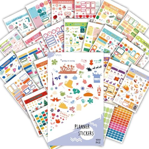 YOYEAH 12 Blätter Scrapbook Sticker Set - 500+ Vintage Sticker für Fotoalbum, Bullet Journal Zubehör & Scrapbooking, Aesthetic Sticker für Erwachsene (17x24 cm)