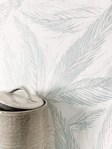 Newroom Papel Pintado Blanco con Hojas Estilo Nórdico para Salón