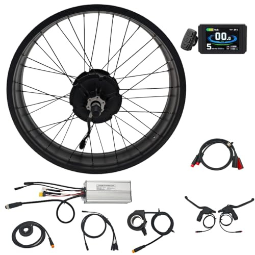 CHAOZHU BF 8FUN G062 48V 1000W 20/24/26 * 4.0 Inch Wheel Cassette Conversion Kits for Fatbike, Dropout 175mm/190mm (24 * 4.0 Inch, Dropout 175mm, With LCD8H display)