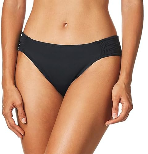 JollyDragon Women's Bikini Bottoms Full Coverage Low Rise Tankini-Bottom Ruched Sides Swim Shorts Swimsuits Sexy Stretchy Bikini Bottoms Swimwear for Beach Pool Holiday Black