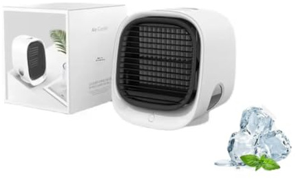 Airabreeze Portable Air Cooling Fan,–Enfriador De Aire Personal Con Niebla De Agua,3 Velocidades,Humidificador Ventilador Silencioso Con Luz Nocturna (Banco)