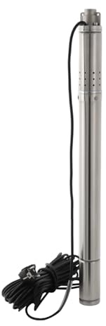 Loobiiny Pompa per pozzi profondi, pompa dell'acqua da 2, 370 W, 1000 l/h, in acciaio inox, altezza di portata 55 m, profondità dell'acqua 35 m, pompa sommersa con cavo da 15 m, per irrigazione e uso