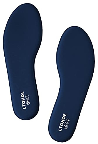 Memory Foam Insoles for Men, Women Cushioned Shoe Insoles Foot Pain Relief, Comfort Inner Soles for Running Shoes, Trainers, Work Boots and Walking Shoes, Shock Absorbing Navy UK 8