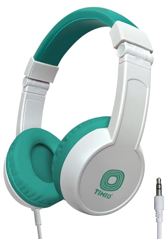 TIMIO Faltbare Kinder-Kopfhörer | Leicht, Klein, Compact | Kompatibel Player und Anderen Geräten | Lautstärke auf 85dB begrenzt | Abnehmbares Kabel | Musik teilen