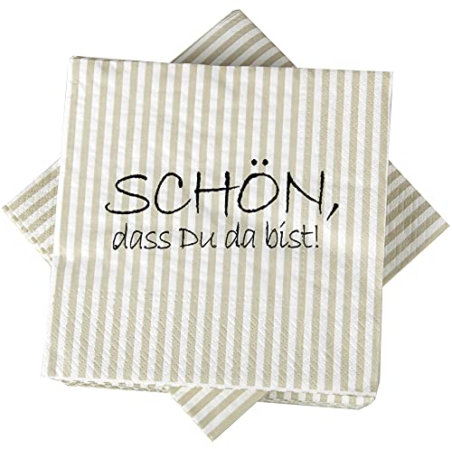 20er Pack Servietten, vers. Motive - Hochwertige Papierservietten (33x33cm, 3-lagig, 1/4 Falz) Papier-Tuch, für Party, Geburtstag oder Feiern