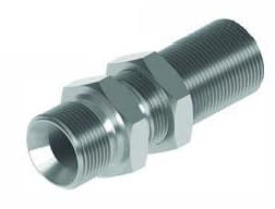 BSP macho x BSP macho extendido mamparo con contratuerca, 3/10.2 cm x 1/5.1 cm