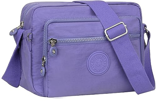 NEWIROVE Bolso Bandolera Mujer con Correa Ajustable & Multibolsillos,Morado