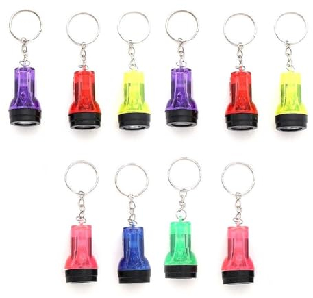 JZK 10x Portachiavi torcia mini per sacchetti feste bambini, leggero pratico piccolo portachiavi torcia a LED per regali bomboniere, lampada luce del buco serratura, strumento emergenza campeggio