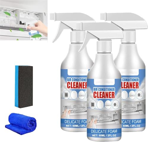 Lot de 3 sprays nettoyants pour climatiseur, sans lavage, désodorisant, sans rinçage